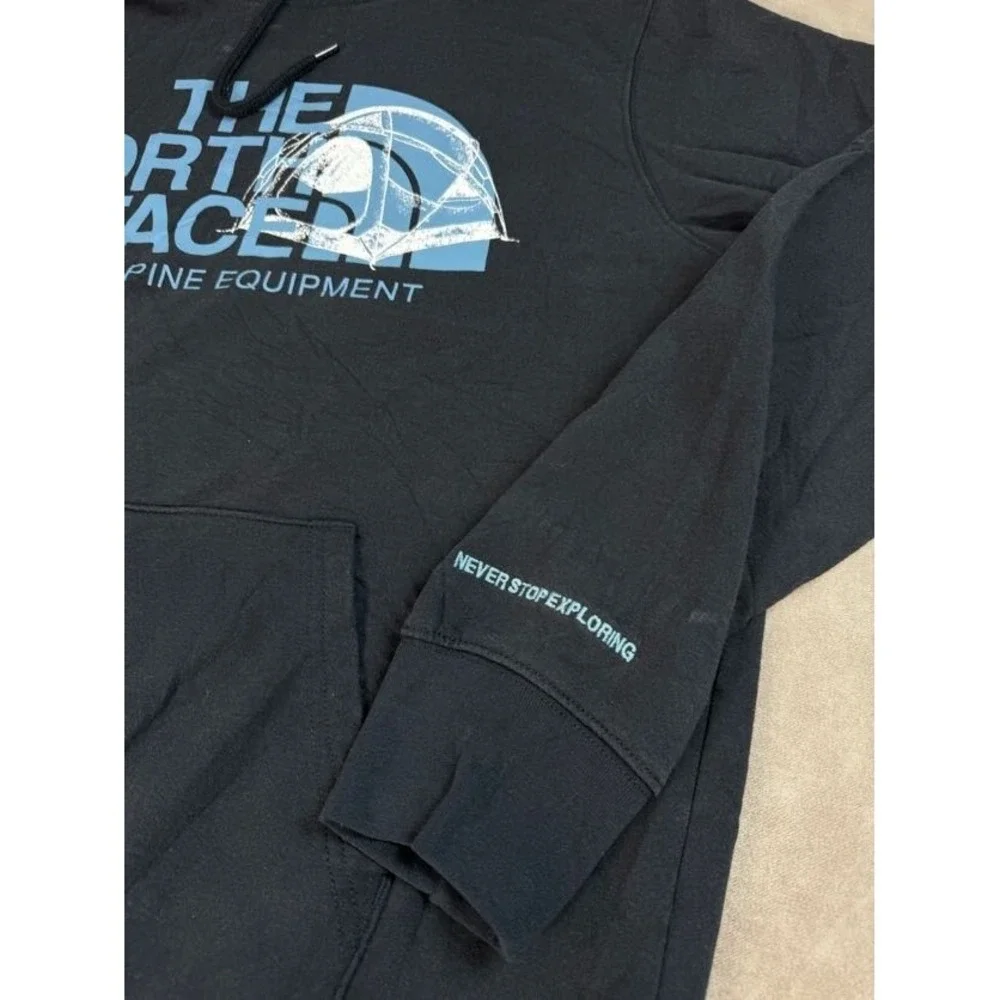 The‎ North Face Mens Logo Play Recycled Long Sleeve Pullover Black Hoodie Medium